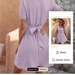 Purple crossover A line dress- worn 1 time